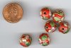 6 12mm Red Cloisonné Rounds